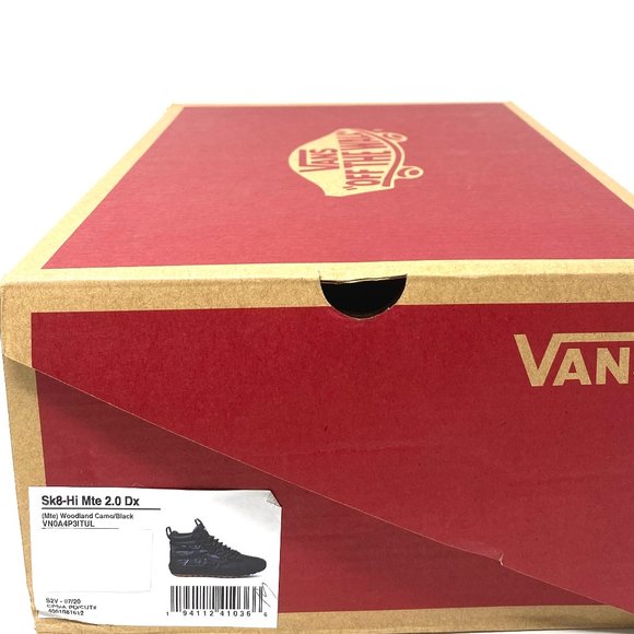 VANS SK8-HI 2.0 MTE Dx Shoes Women's Black Wodeland Camo Suede Boots VN0A4P3ITUL - Picture 9 of 10